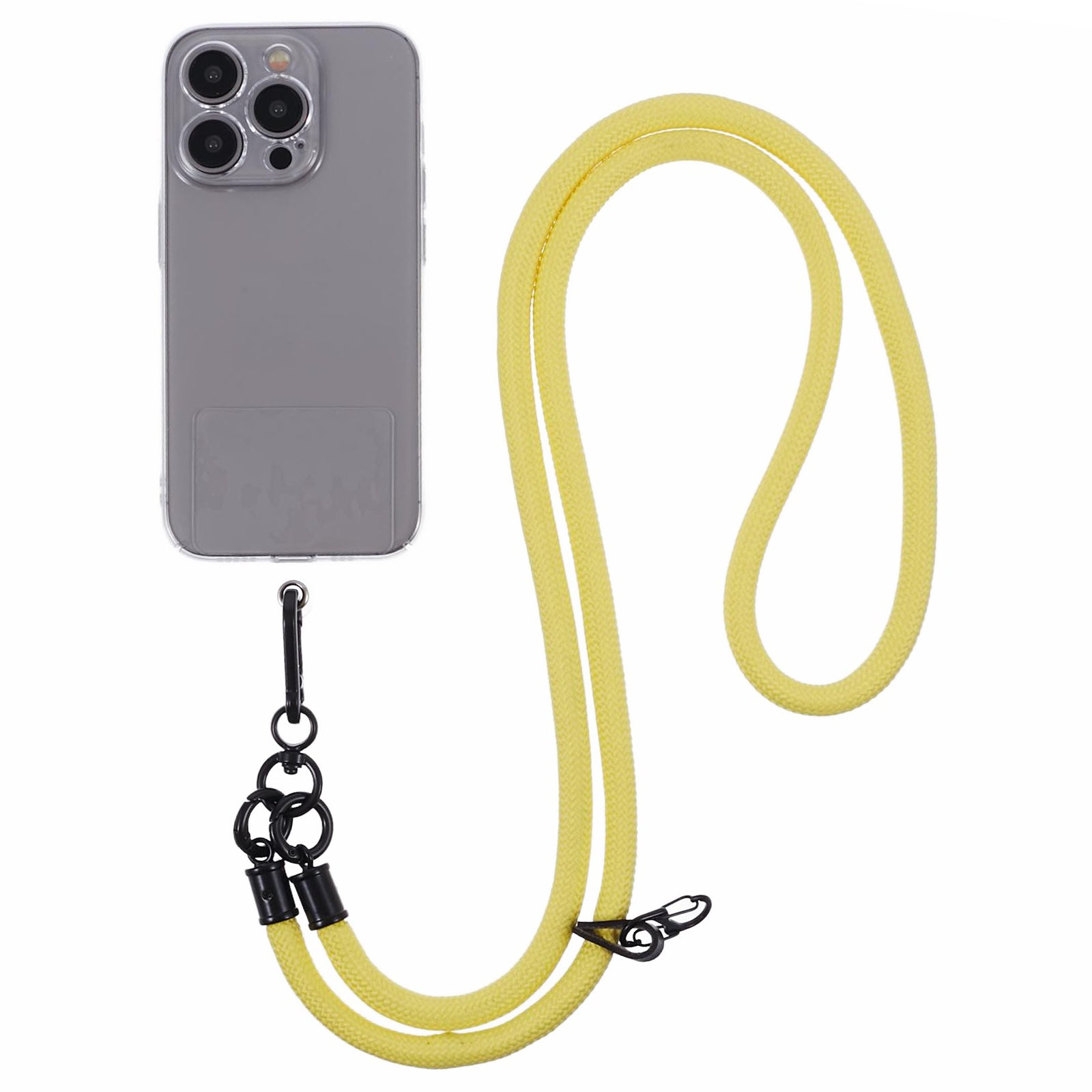 Style A Solid Color Phone Strap 10mm Crossbody Nylon Phone Charm with Clear Patch Style A Solid Color Phone Strap 10mm Crossbody Nylon Phone Charm with Clear Patch